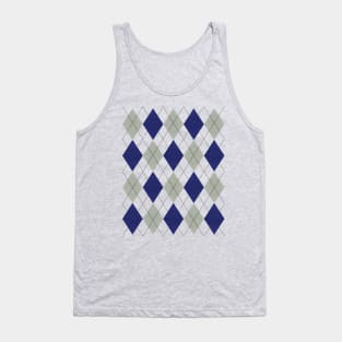 Gray and Blue Argyle Tank Top